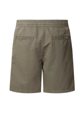 Bermuda Pepe Jeans Smart Relaxed in lino verde per uomo