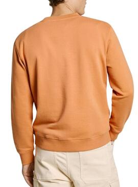 Felpa Pepe Jeans Dumas Crew arancione per uomo.