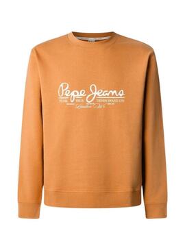 Felpa Pepe Jeans Dumas Crew arancione per uomo.