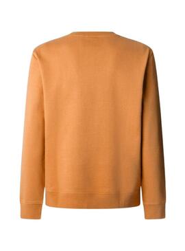 Felpa Pepe Jeans Dumas Crew arancione per uomo.
