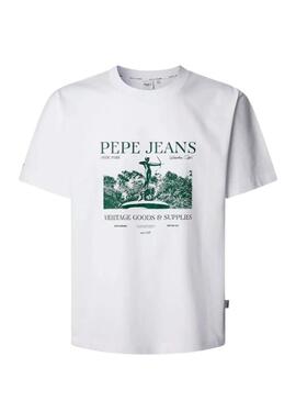 Maglietta Pepe Jeans Patch bianca per uomo