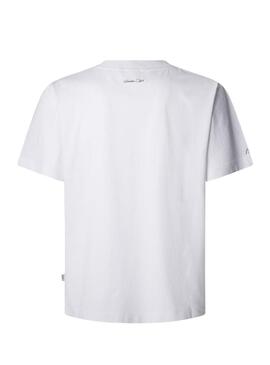 Maglietta Pepe Jeans Patch bianca per uomo