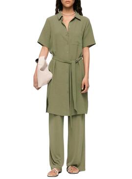 Abito Vila camicia Vijosa corto verde per donna.
