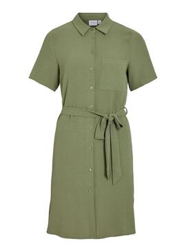 Abito Vila camicia Vijosa corto verde per donna.