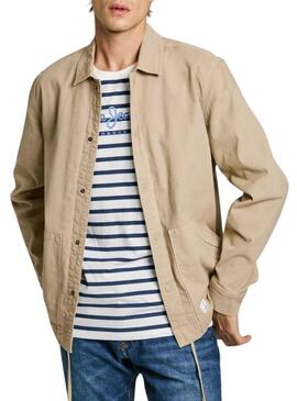 Camicia sovrajeans Pepe Suky beige per uomo
