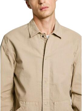 Camicia sovrajeans Pepe Suky beige per uomo