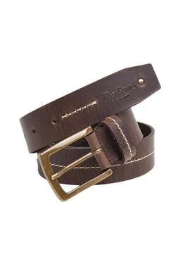 Cintura Pepe jeans Aidan in pelle marrone per uomo.