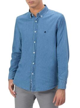 Camicia El Pulpo in denim blu per uomo