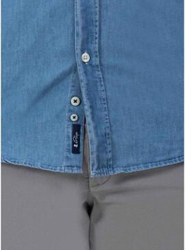 Camicia El Pulpo in denim blu per uomo
