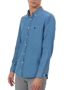 Camicia El Pulpo in denim blu per uomo