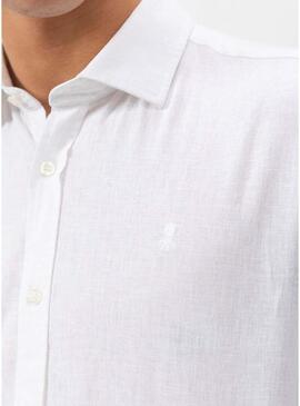 Camicia El Pulpo in lino bianco per uomo.