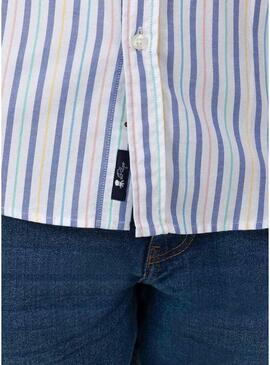 Camicia a righe multicolori El Pulpo per uomo