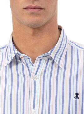 Camicia a righe multicolori El Pulpo per uomo