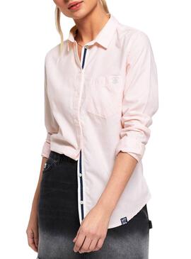 Camicia Superdry Oxford Stripe Pink Donna