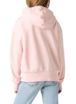 Felpa Levis Seasonal con cappuccio rosa per ragazza