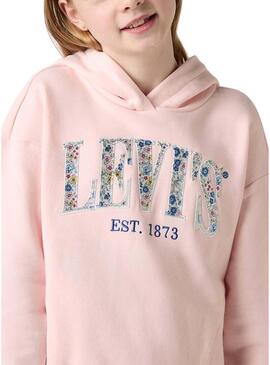 Felpa Levis Seasonal con cappuccio rosa per ragazza