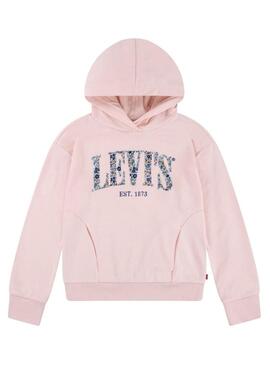 Felpa Levis Seasonal con cappuccio rosa per ragazza
