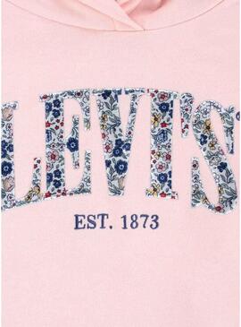 Felpa Levis Seasonal con cappuccio rosa per ragazza