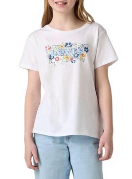 Maglietta Levis Batwing Fill bianca per bambina
