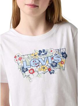 Maglietta Levis Batwing Fill bianca per bambina