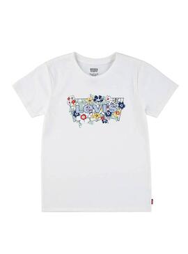 Maglietta Levis Batwing Fill bianca per bambina
