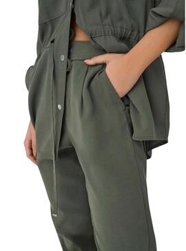Pantaloni Only Poptrash Aris verdi da donna