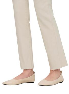 Pantaloni in denim Only Ann Kenya beige da donna