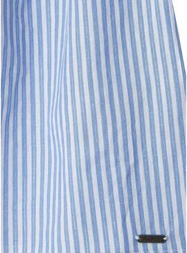 Camicia Pepe Jeans Bella a righe blu per ragazza