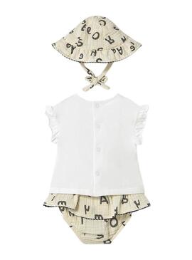 Set Mayoral gonna e berretto beige per bambino