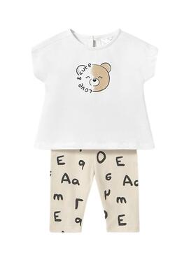Set Mayoral leggings ceramica beige per bambino