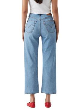 Pantaloni di jeans Levis Ribcage dritti alla caviglia blu per donna