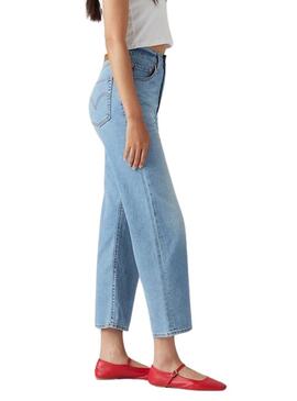 Pantaloni di jeans Levis Ribcage dritti alla caviglia blu per donna