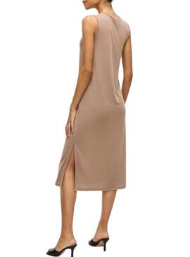 Abito midi color tostato Vila Vimodala per donna