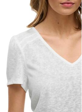 Maglietta Vila Viamer con pizzo bianco per donna