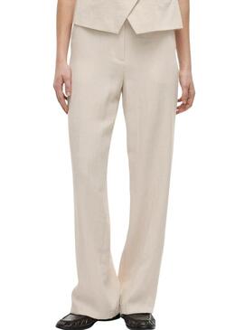 Pantaloni Vila Viflea beige per donna