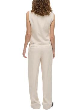 Pantaloni Vila Viflea beige per donna
