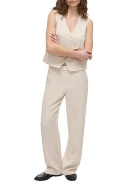 Pantaloni Vila Viflea beige per donna