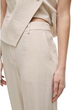 Pantaloni Vila Viflea beige per donna