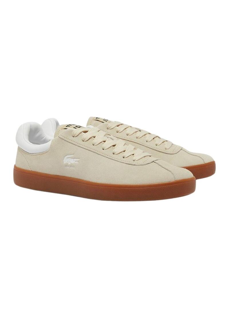 Scarpe da ginnastica Lacoste Baseshot in camoscio beige per uomo