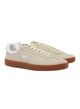 Scarpe da ginnastica Lacoste Baseshot in camoscio beige per uomo