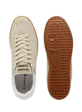Scarpe da ginnastica Lacoste Baseshot in camoscio beige per uomo