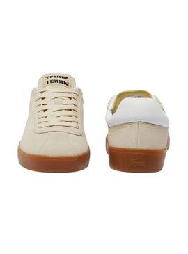 Scarpe da ginnastica Lacoste Baseshot in camoscio beige per uomo