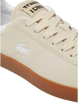 Scarpe da ginnastica Lacoste Baseshot in camoscio beige per uomo