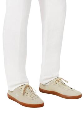 Scarpe da ginnastica Lacoste Baseshot in camoscio beige per uomo