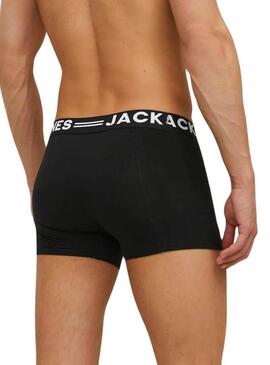 Pacco da 3 slip Jack and Jones Sense nero, grigio e bianco per uomo.