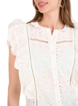 Camicia Naf Naf Ris bianca per donna.