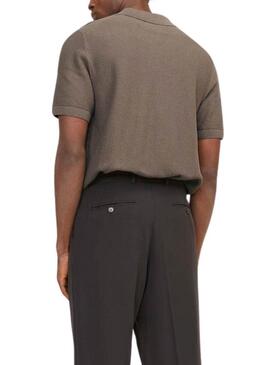 Polo Jack and Jones Blusandri a maglia marrone per uomo