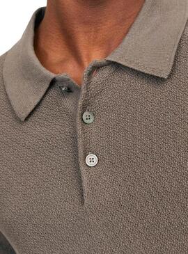 Polo Jack and Jones Blusandri a maglia marrone per uomo