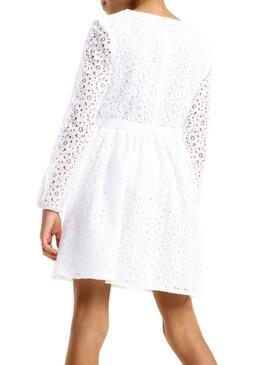 Tommy Hilfiger Signature Lace White Dress Bambina