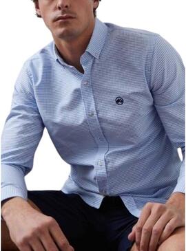 Camicia Altonadock a quadretti vichy blu e bianchi per uomo